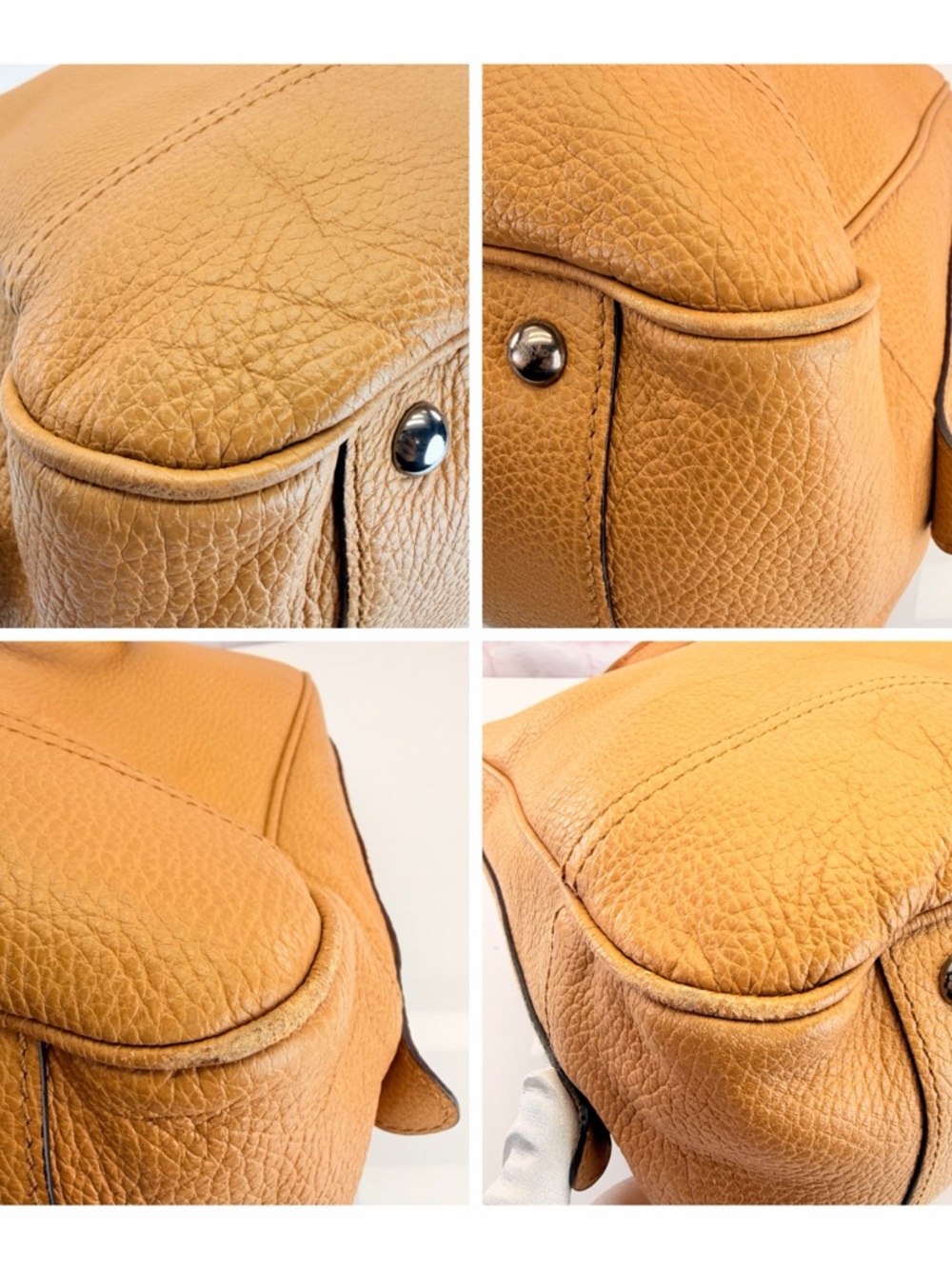 Gucci Princy Web Large Tan Leather Tote Bag Rare - Picture 7 of 16